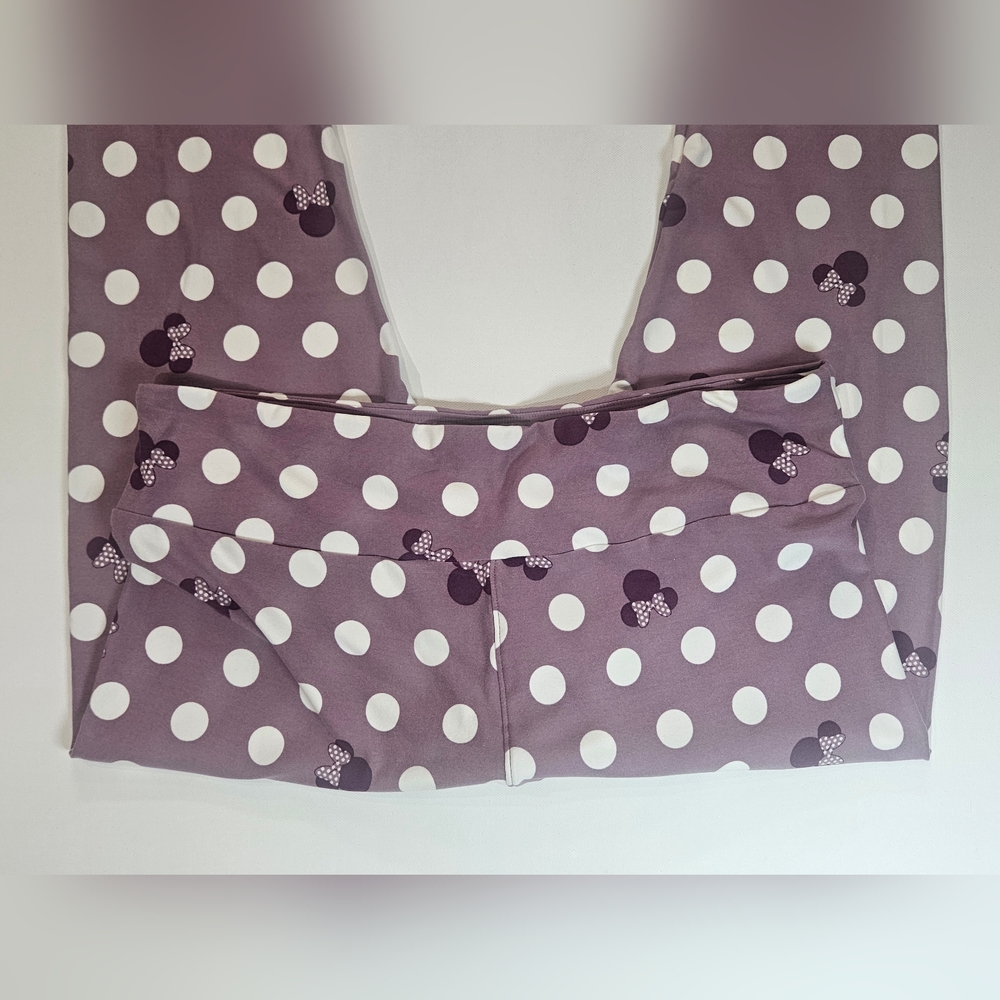 LuLaRoe Leggings Womens 30 TC Purple Minnie Mouse Polka Dot Super Soft Yoga Pant - Picture 3 of 8